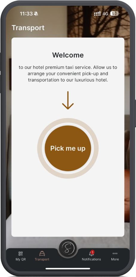 Guest app arrival and pre-check-in screen